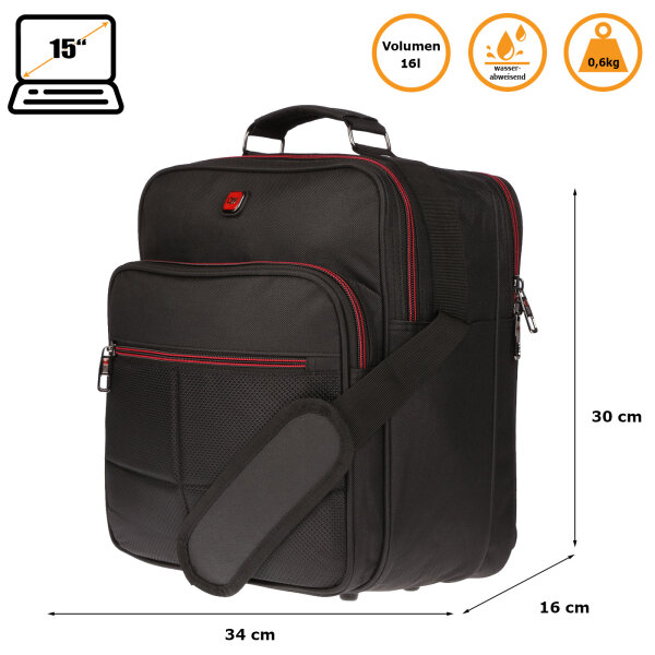 Hochwertig verarbeiteter Flugbegleiter Arbeitstasche Messenger Umhänger Tasche