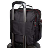 Flugbegleiter Umhängetasche Arbeitstasche Herrentasche Schwarz im Hochformat