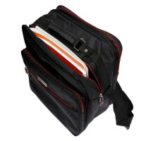 Flugbegleiter Umhängetasche Arbeitstasche Herrentasche Schwarz im Hochformat