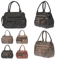 Große Damen Tasche Schultertasche Umhängetasche Henkeltasche Leder Optik Bag