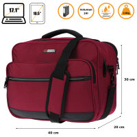 Christian Wippermann XXL Umhängetasche Flugbegleiter Tasche Messenger Arbeitstasche 17 Zoll Laptoptasche