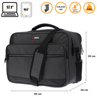 Christian Wippermann XXL Umhängetasche Flugbegleiter Tasche Messenger Arbeitstasche 17 Zoll Laptoptasche