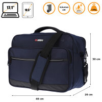 Christian Wippermann XXL Umhängetasche Flugbegleiter Tasche Messenger Arbeitstasche 17 Zoll Laptoptasche